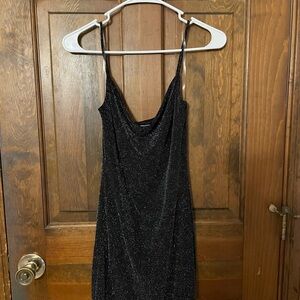 Blue Blush Black Sparkle Backless Dress Homecoming Formal size small